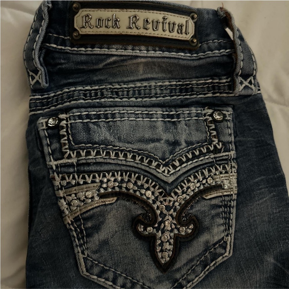 Rock Revival Women's Distressed Blue Jeans